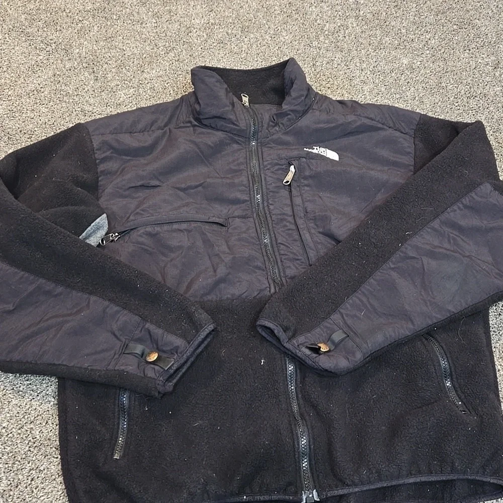Vintage 90s The North Face Denali Fleece Jacket Mens L Black Polartec Full Zip